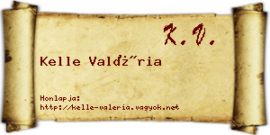 Kelle Valéria névjegykártya