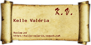 Kelle Valéria névjegykártya